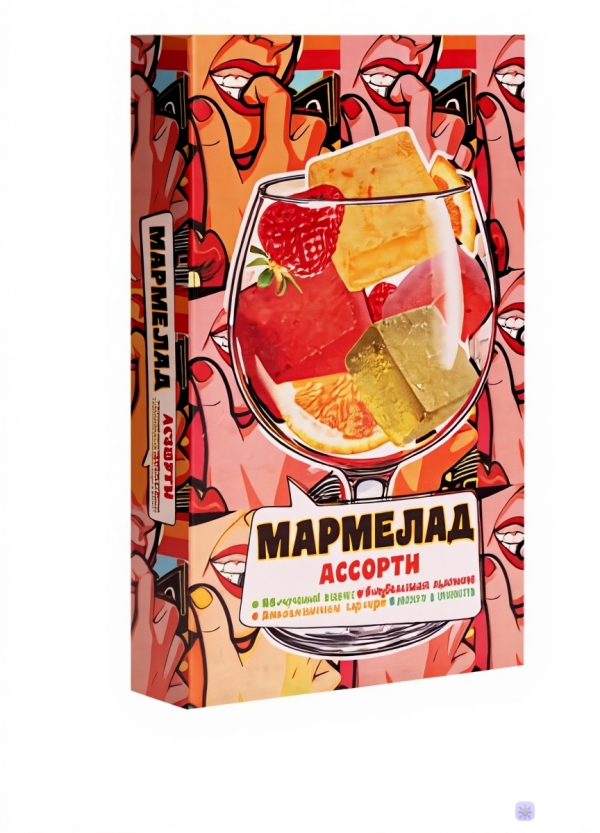 №2 Мармелад АлкоАссорти(яблочный виски, клубничный просекко, апельсиновый вермут, лайм текила) 110г в Ступине